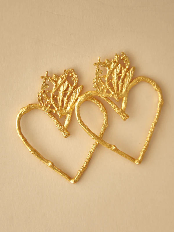 ARETES CORAZON RAMA PINO