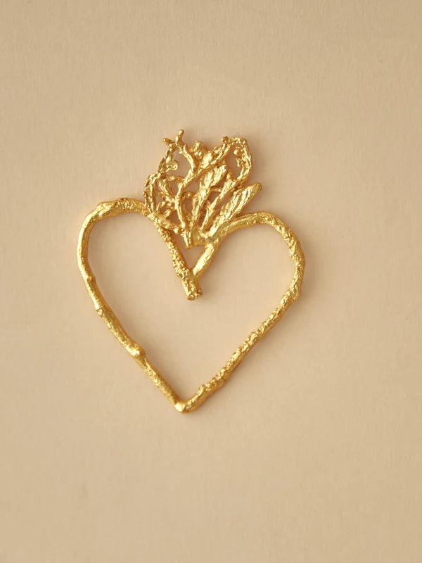 ARETES CORAZON RAMA PINO