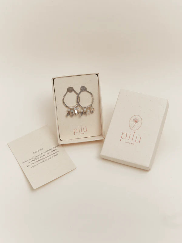 ARETES MIDI CIRCULO HOJAS CHIRIBIQUETE