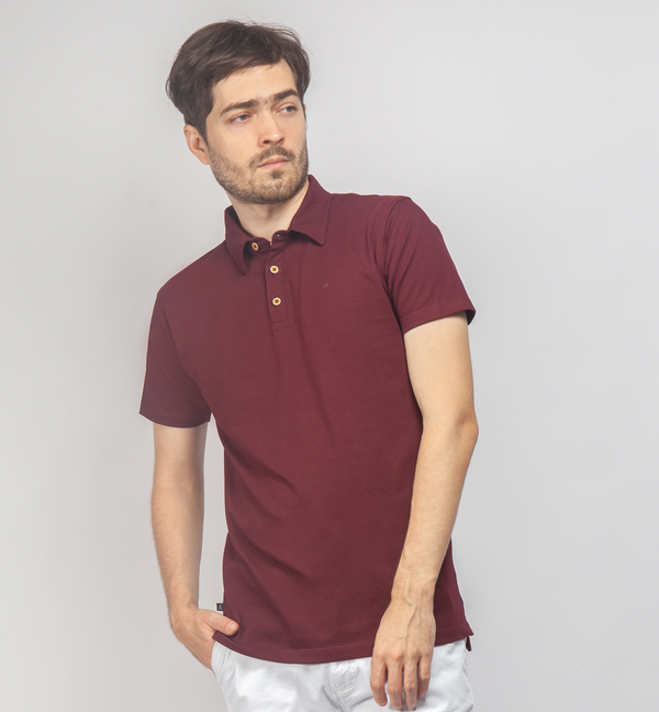 CAMISETA POLO VINO