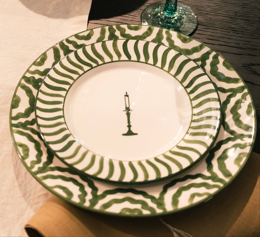 SET PLATO POSTRE - VELA VERDE - Makeno