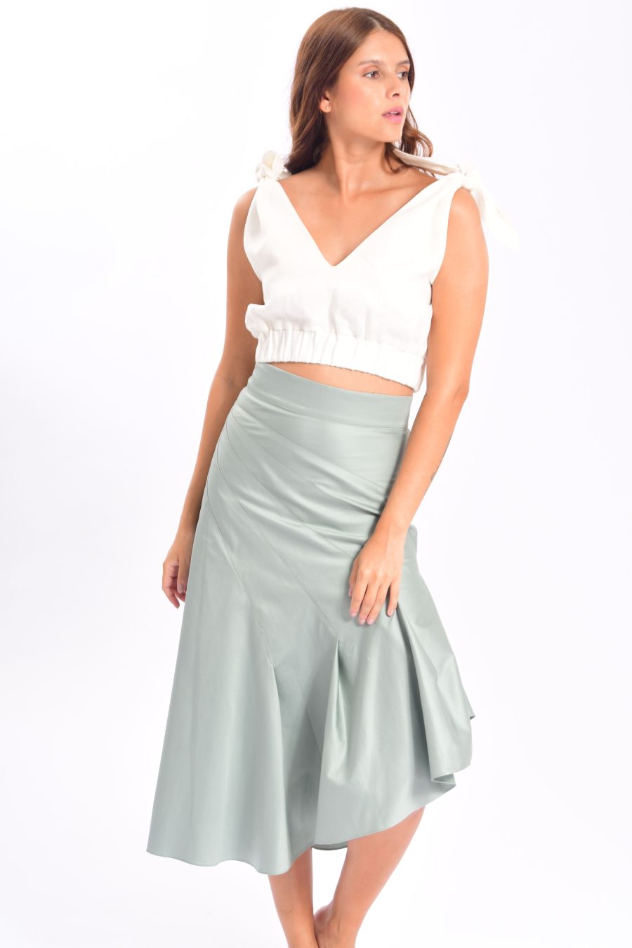 LEYA LINEN TOP  BLANCO