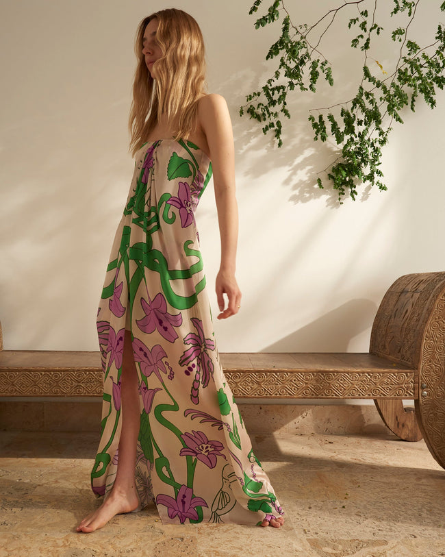 BARDOT MAXI SILK DRESS